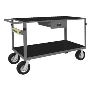 DURHAM MANUFACTURING IC24481DRPS8SPN95 Instrument Cart With 8 x 2 Inch Caster, Power Strip, 2 Shelf, Size 24 x 36 Inch | CF6KXC