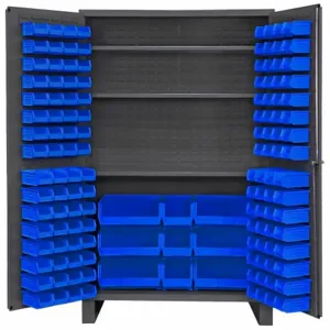 DURHAM MANUFACTURING JC-137-3S-5295 Industrial Cabinet, 14 Gauge, 137 Bin, Blue | AH6RWN 36FC76