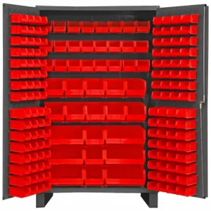 DURHAM MANUFACTURING JC-171-1795 Industrial Cabinet, 14 Gauge, 171 Bin, Red | AH6RWP 36FC77