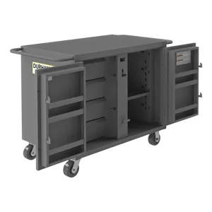 DURHAM MANUFACTURING JSCM-274440-94T-D719 Jobsite Cabinet, Mobile, Size 26-7/8 x 55-3/4 x 39-7/8 Inch, Gray | CF6KXJ