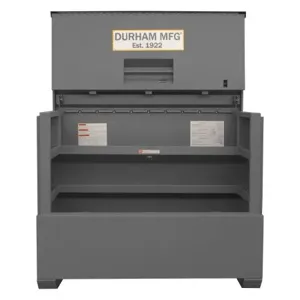 DURHAM MANUFACTURING JSCPB-316050-94T-D720 Jobsite Piano Box, Capacity 47.8 Cubic Feet, Gray | CF6KXK