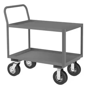 DURHAM MANUFACTURING LDO-243641-2-8PN-ALU-95 Low Deck Service Truck, 2 Shelf, Size 24-1/4 x 39 x 40-15/16 Inch, Gray | CF6KYM