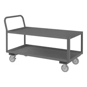 DURHAM MANUFACTURING LDO-244836-2-ALU-95 Low Deck Service Truck, 2 Shelf, Size 24-1/4 x 51 x 36 Inch, Gray | CF6KYW