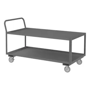 DURHAM MANUFACTURING LDO-3060-2-ALU-95 Low Deck Service Truck, 2 Shelf, Size 30-1/4 x 63 x 37-1/2 Inch, Gray | CF6KZQ