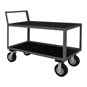 DURHAM MANUFACTURING LIC-2436-2-95 Instrument Cart With Offset Handle, Low Profile, 2 Shelf, Size 24 x 36 Inch | CF6LAG