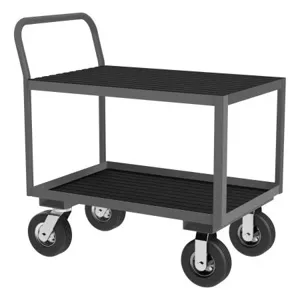 DURHAM MANUFACTURING LIC-2436-2-95 Instrument Cart With Offset Handle, Low Profile, 2 Shelf, Size 24 x 36 Inch | CF6LAG