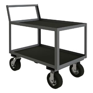 DURHAM MANUFACTURING LIC-2436-2-ALU-95 Instrument Cart With 8 x 3 Inch Caster, Low Profile, 2 Shelf, Size 24 x 36 Inch | CF6LAH