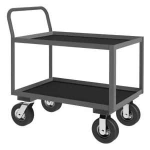 DURHAM MANUFACTURING LIC-2436-2-ALU-95 Instrument Cart With 8 x 3 Inch Caster, Low Profile, 2 Shelf, Size 24 x 36 Inch | CF6LAH