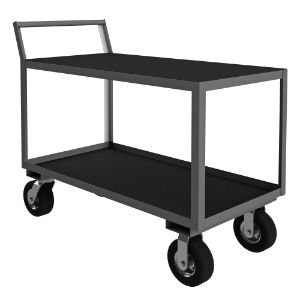 DURHAM MANUFACTURING LIC-244844-2-95 Instrument Cart With 8 x 3 Inch Caster, Low Profile, 2 Shelf, Size 24 x 48 Inch | CF6LAL