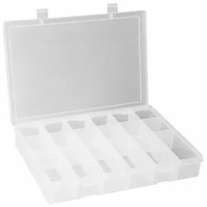 DURHAM MANUFACTURING LP18-CLEAR Compartment Box, Large, 18 Compartment, Clear | AA7DVZ 15V209