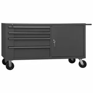 DURHAM MANUFACTURING MBC-3060-95 Mobile Bench Cabinet, Double Sided, Size 33 x 66 x 34 Inch | CF6LBK