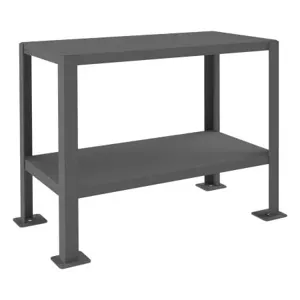 DURHAM MANUFACTURING MT12G183630-3K295 Machine Table, 2 Shelf, Capacity 3000 Lbs, Size 36 x 18 x 30 Inch | CF6LBW