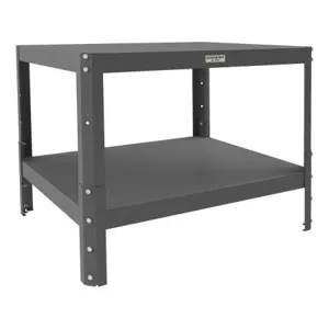 DURHAM MANUFACTURING MTA243024-1.5K295 Machine Table, Adjustable Height, 2 Shelf, Capacity 1500 Lbs, Size 30 x 24 Inch | CF6LCB