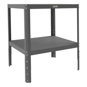 DURHAM MANUFACTURING MTA243036-1.5K295 Machine Table, Adjustable Height, 2 Shelf, Size 30 x 24 Inch, Gray | CF6LCC