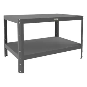 DURHAM MANUFACTURING MTA243624-1.5K295 Machine Table, Adjustable Height, 2 Shelf, Capacity 1500 Lbs, Size 36 x 24 Inch | CF6LCD