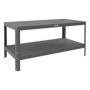 DURHAM MANUFACTURING MTA244824-1.5K295 Machine Table, Adjustable Height, 2 Shelf, Capacity 2000 Lbs, Size 48 x 24 Inch | CF6LCF