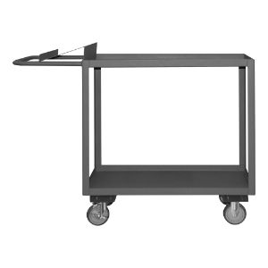 DURHAM MANUFACTURING OPC-2448-2-95 Order Picking Cart, 2 Shelf With Lip, Size 24 x 48 Inch | CF6LDH