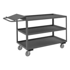 DURHAM MANUFACTURING OPC-2448-3-95 Order Picking Cart, 3 Shelf With Lip, Size 24 x 48 Inch | CF6LDJ