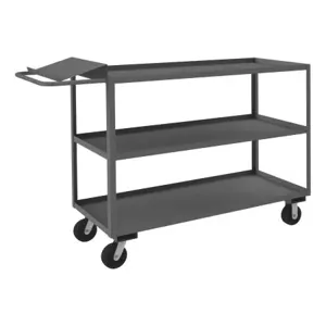 DURHAM MANUFACTURING OPC-246048-3-6PH-95 Order Picking Cart, 3 Shelf With Lip, Size 24 x 60 Inch | CF6LDL