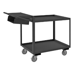 DURHAM MANUFACTURING OPCPFS-2436-2-95 Order Picking Cart, 2 Shelf With Lip, Size 24 x 36 Inch, Gray | CF6LEB