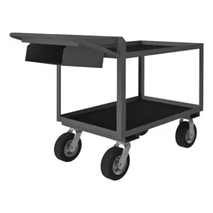 DURHAM MANUFACTURING OPCPFS-243638-2-RM-8PN-95 Order Picking Cart With Pneumatic Caster, 2 Shelf With Lip, Size 24 x 36 Inch | CF6LEC