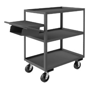 DURHAM MANUFACTURING OPCPFS-243648-3-6PH-95 Order Picking Cart, 3 Shelf With Lip, Size 24 x 36 Inch, Gray | CF6LED