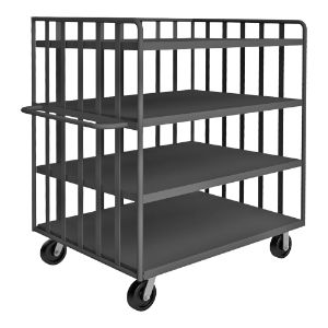 DURHAM MANUFACTURING OPT-6030-4-6PH-95 Open Portable Truck, 4 Shelf, Capacity 3000 Lbs, Size 60 x 30 Inch | CF6LET