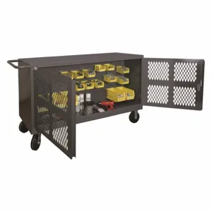 DURHAM MANUFACTURING PJ-2448-LP-95 Mesh Security Cart, Two Sided, Capacity 2000 Lbs | AE4MVR 5LVF6