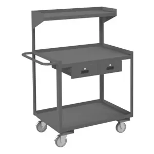 DURHAM MANUFACTURING PSD-2436-3-2D-95 Portable Shop Desk, 3 Shelf, 2 Drawer, Size 24-1/4 x 42-1/4 x 55-5/8 Inch | AE4MWB 5LVH2