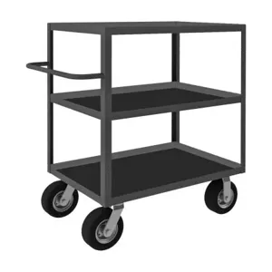 DURHAM MANUFACTURING RIC-243645-3-ALU-95 Rolling Instrument Cart, Vinyl Mat, 3 Shelf, Size 24 x 36 Inch | CF6LHM