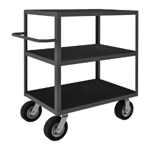 DURHAM MANUFACTURING RIC-243650-3-8SPN-95 Rolling Instrument Cart With 8 x 2 Inch Caster, 3 Shelf, Size 24 x 36 Inch | CF6LHN