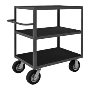 DURHAM MANUFACTURING RIC-243650-3-8SPN-95 Rolling Instrument Cart With 8 x 2 Inch Caster, 3 Shelf, Size 24 x 36 Inch | CF6LHN