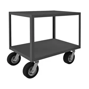 DURHAM MANUFACTURING RIC24362NHNRM4SW8PN95 Rolling Instrument Cart, No Handle, 2 Shelf, Size 24 x 36 Inch, Gray | CF6LJA