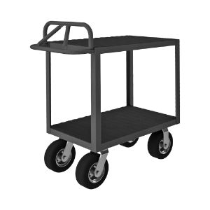 DURHAM MANUFACTURING RICE-2448-2-8SPN-95 Rolling Instrument Cart With 8 x 2 Inch Caster, 2 Shelf, Size 24 x 48 Inch | CF6LJG
