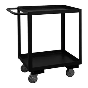 DURHAM MANUFACTURING RSC-182433-2-4PU-08T Stock Cart, 2 Shelf, Size 18-1/4 x 30-1/4 x 33 Inch, Black | CF6LJQ