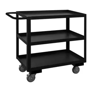 DURHAM MANUFACTURING RSC-183033-3-4PU-08T Stock Cart, 3 Shelf, Size 18-1/4 x 36-1/4 x 33 Inch, Black | CF6LJX