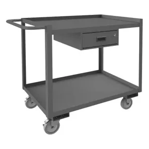 DURHAM MANUFACTURING RSC-2436-2-1DR-95 Stock Cart, 2 Shelf, 1 Drawer, Size 24-1/4 x 42-1/4 x 37-5/8 Inch | CF6LKL