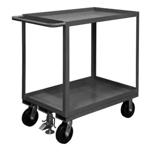 DURHAM MANUFACTURING RSC-2436-2-2.4K-ALU-FL-95 Stock Cart, 2 Shelf, Size 24-1/4 x 42-1/4 x 39 Inch | CF6LKM