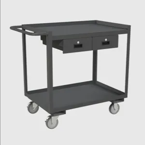 DURHAM MANUFACTURING RSC-2436-2-2DR-95 Stock Cart, 2 Shelf, 2 Drawer, Size 24-1/4 x 42-1/4 x 37-5/8 Inch | CF6LKN