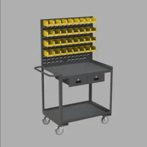 DURHAM MANUFACTURING RSC-2436-2-LP-2DR-32B-95 Stock Cart, Size 36 x 54-1/2 Inch | AE4MWH 5LVH8