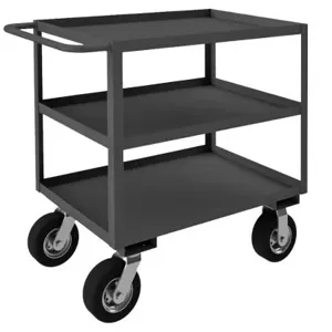 DURHAM MANUFACTURING RSC-243639-3-8PN-95 Stock Cart With Pneumatic Caster, 3 Shelf, Size 24-1/4 x 42-1/4 x 39 Inch | CF6LLK