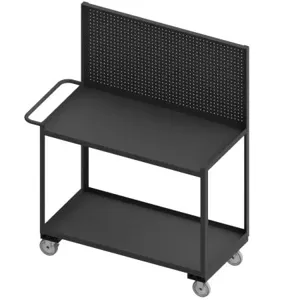 DURHAM MANUFACTURING RSC-2448-2-PB-95 Mobile Workstation, Pegboard, 2 Shelf, Size 24-1/4 x 54-1/4 x 64-1/8 Inch | CF6LLW