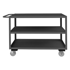 DURHAM MANUFACTURING RSC-2448-3-BLU-95 Stock Cart, 3 Shelf, Size 24-1/4 x 54-1/4 x 37-5/8 Inch, Gray | CF6LMA