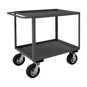 DURHAM MANUFACTURING RSC-304836-2-8PN-95 Stock Cart, 2 Shelf, Size 30-1/4 x 54-1/4 x 36 Inch, Gray | CF6LND