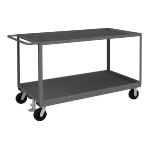 DURHAM MANUFACTURING RSC-3060-2-2.4K-ALU-FL-95 Stock Cart, 2 Shelf, Size 30-1/4 x 66-1/4 x 39 Inch | CF6LNE