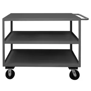 DURHAM MANUFACTURING RSC-3060-3-3K-TLD-95 Stock Cart, 3 Shelf, Size 30-1/4 x 66-1/4 x 39 Inch, Gray | CF6LNK