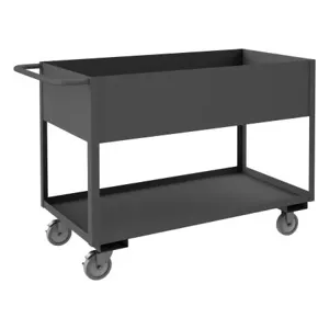 DURHAM MANUFACTURING RSC12-1830-2-95 Stock Cart With High Lip, 2 Shelf, Size 18-1/4 x 36-1/4 x 37-5/8 Inch | CF6LPC