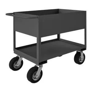 DURHAM MANUFACTURING RSC12-243636-2-8PN-95 Stock Cart With Push Handle, 2 Shelf, Size 24-1/4 x 42-1/4 x 36 Inch | CF6LPF