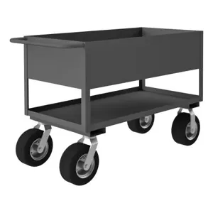 DURHAM MANUFACTURING RSC12-244836-2-10SPN-95 Stock Cart With High Lip, 2 Shelf, Size 24-1/4 x 54-1/4 x 36 Inch | CF6LPG