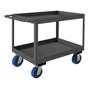 DURHAM MANUFACTURING RSC3-2436-2-3.6K-6PU-95 Stock Cart With Polyurethane Caster, 2 Shelf, Size 24-1/4 x 42-1/4 x 37-5/8 Inch | CF6LPT